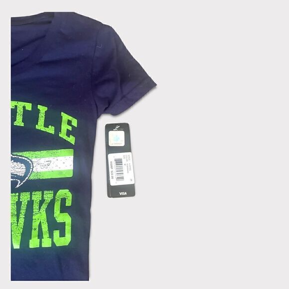 NFL Seattle Seahawks | NWT Junior’s V-neck Tee T-shirt Navy Blue Size M - Picture 3 of 5